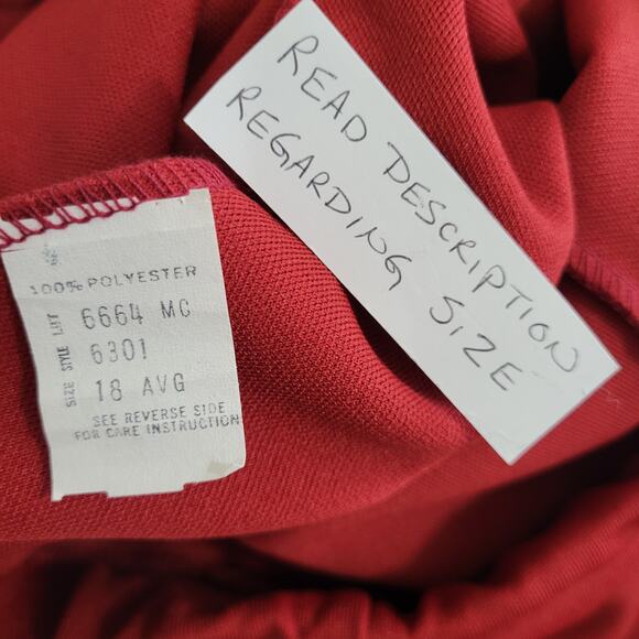 Vintage Skirt Womens L XL 14 16 Dark Red A Line Midi Elastic Waist  Retro Fall - Picture 5 of 10